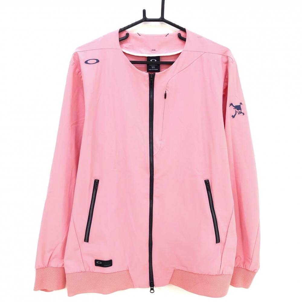 【超美品】オークリー ジャケットブルゾン ピンク O-COOL STRETCH 接触冷感 袖口・裾メッシュニット メンズ XL ゴルフウェア Oakley