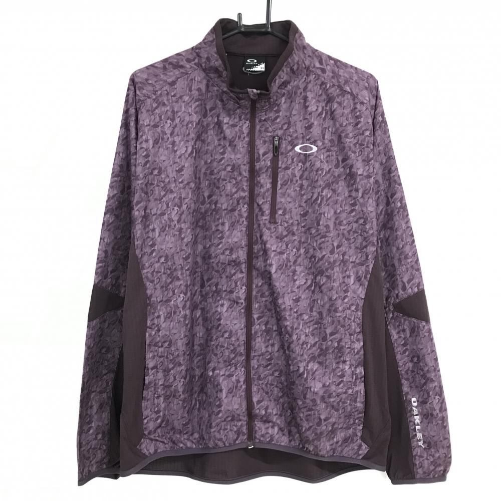 【超美品】オークリー ジャケット ライトパープル×パープルブラウン 袖下・サイド切替  メンズ XL  ゴルフウェア Oakley