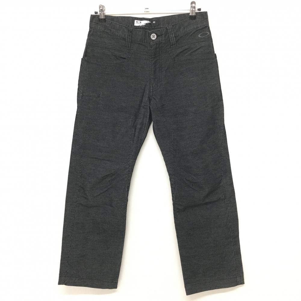 【超美品】オークリー コーデュロイパンツ 黒 ストレッチ ティー装着可 メンズ 32 ゴルフウェア Oakley