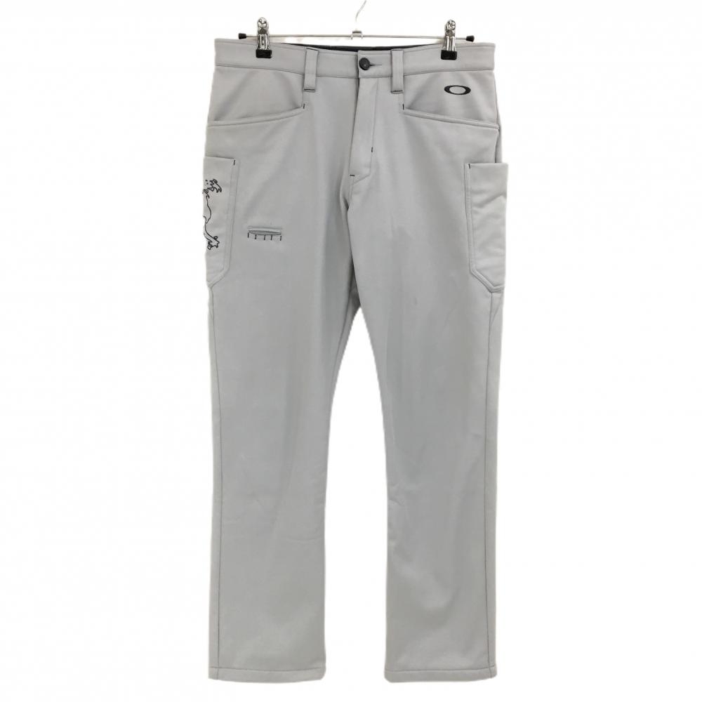 オークリー パンツ ライトグレー ヘリンボーン織生地 ティー装着可 裏起毛 ストレッチ メンズ 32 ゴルフウェア Oakley