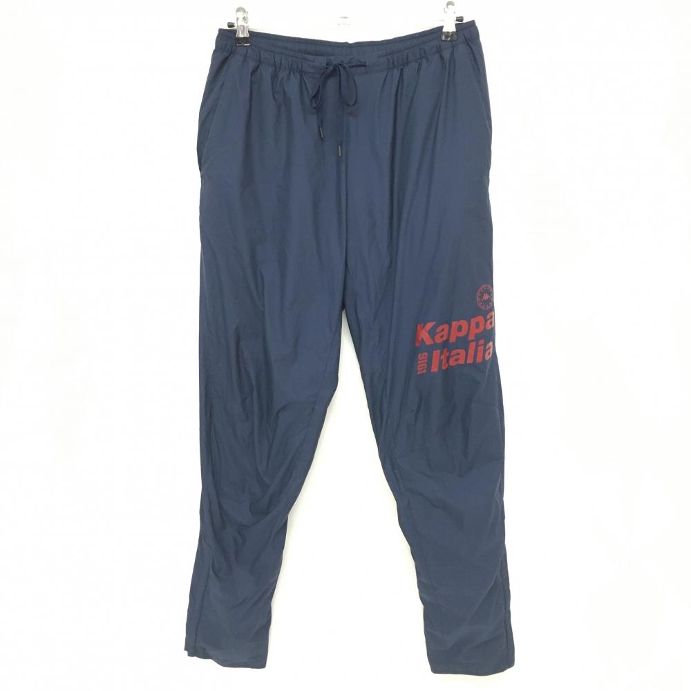 【美品】カッパ パンツ ネイビー×レッド 裏微起毛 ウエスト調節紐 メンズ 0 ゴルフウェア Kappa