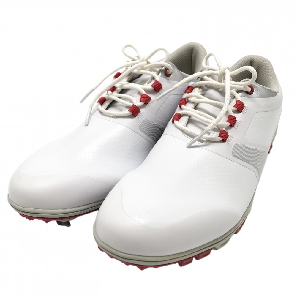 【超美品】キャロウェイ ゴルフシューズ 白×レッド 10330  メンズ 27.5 ゴルフウェア Callaway