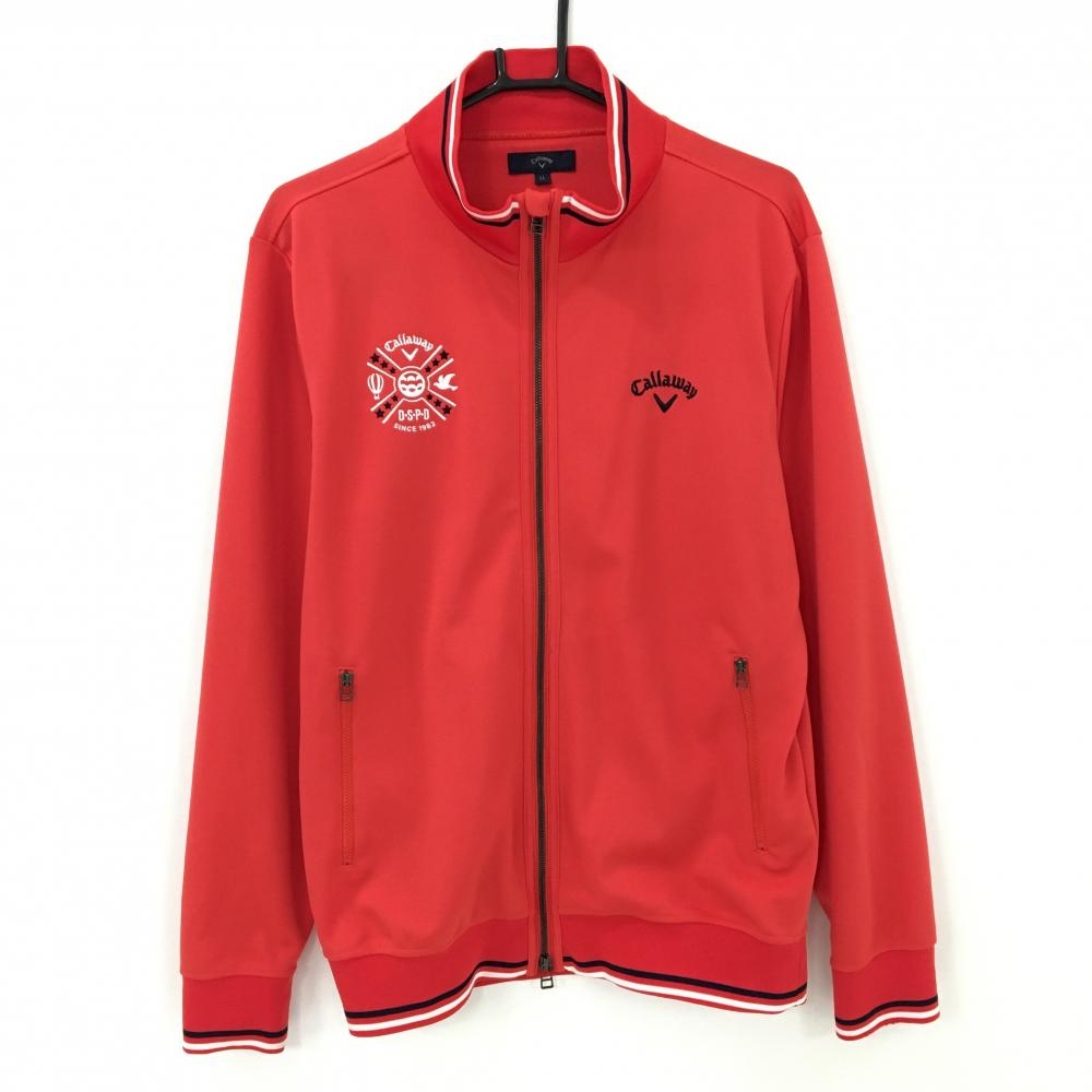 キャロウェイ ジャケット レッド ネック・袖口ライン メンズ LL ゴルフウェア Callaway