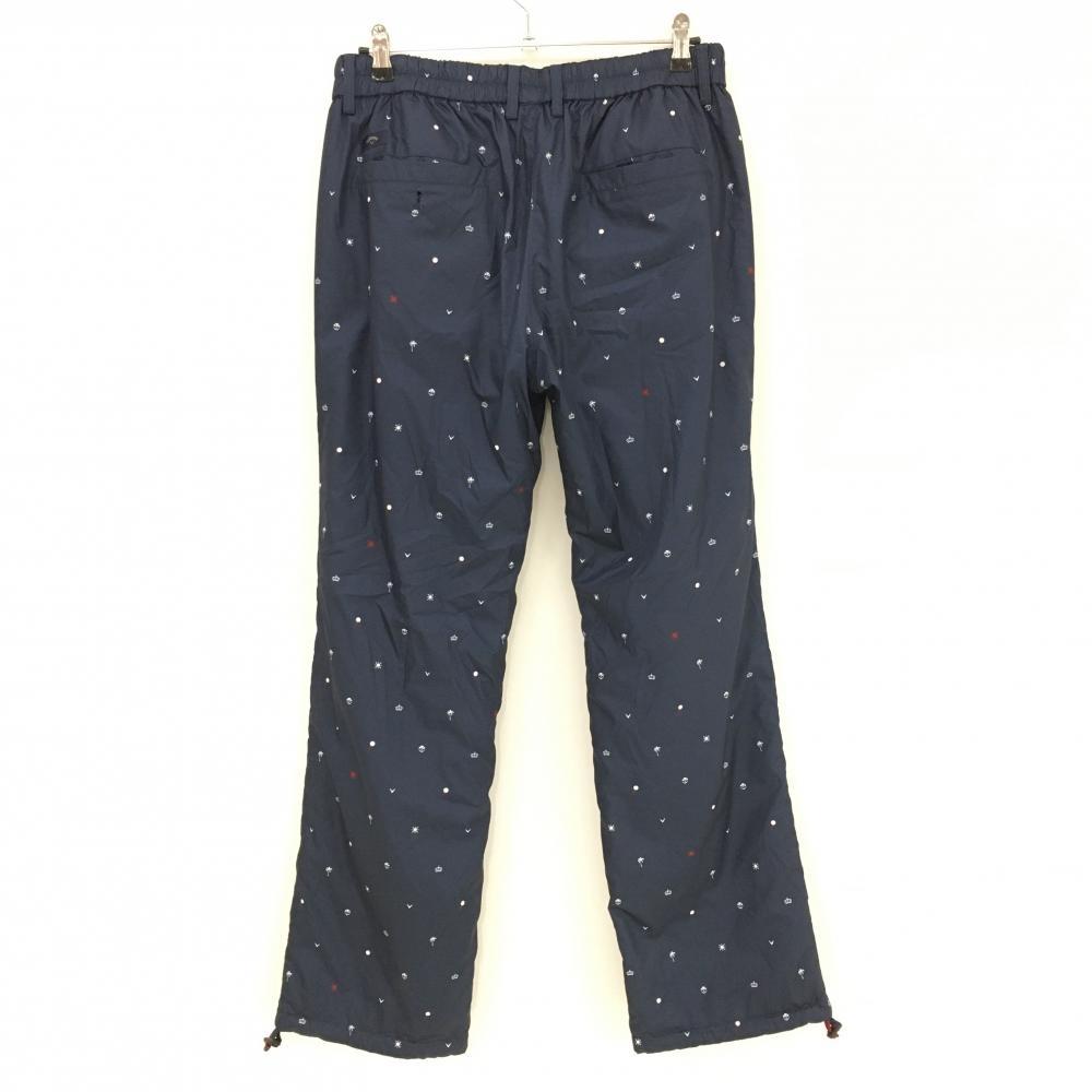 キャロウェイ リバーシブル中綿パンツ ネイビー×白 総柄 裏ボルドー  メンズ LL ゴルフウェア Callaway