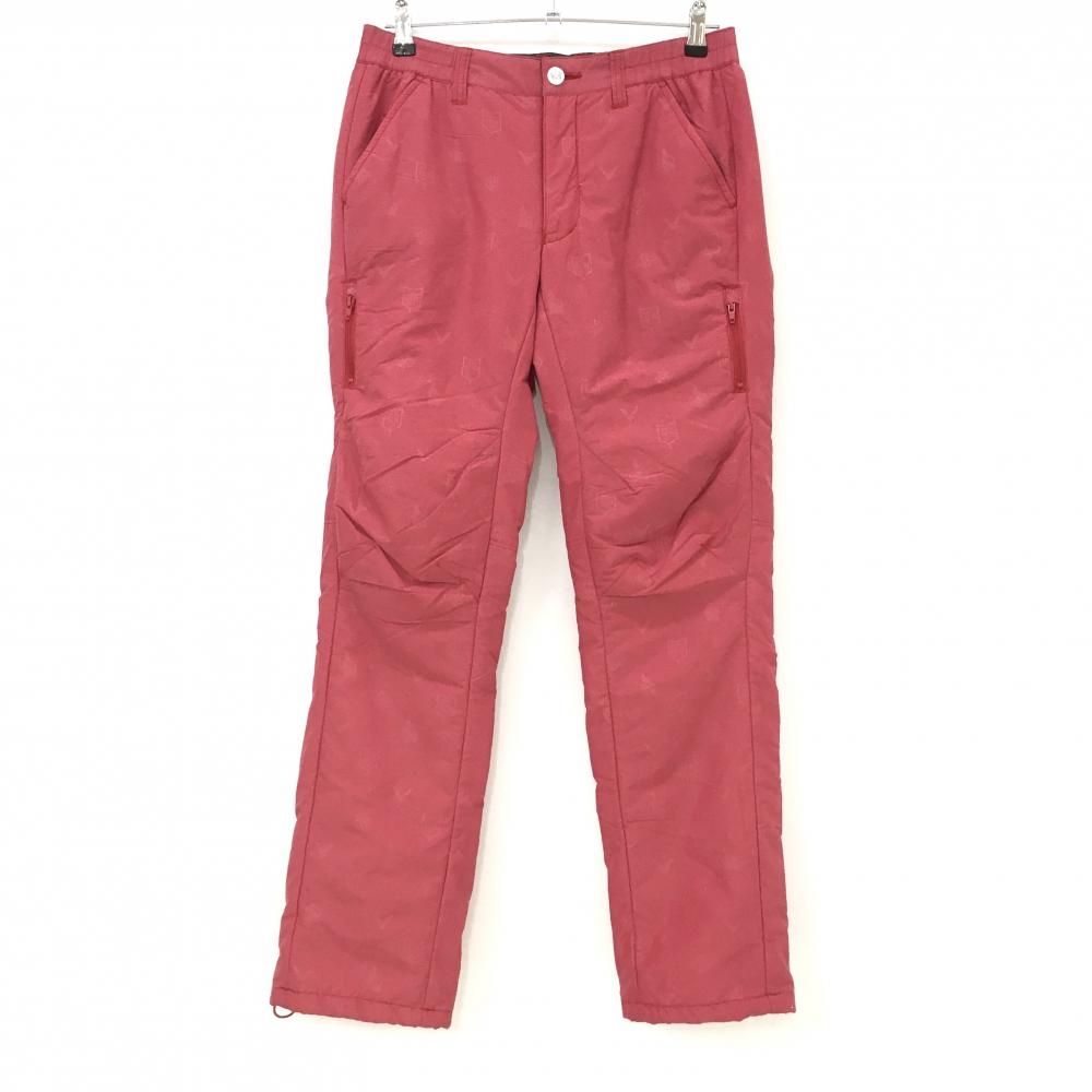 【美品】キャロウェイ 中綿パンツ レッド 総柄 裾ドローコード メンズ M ゴルフウェア Callaway