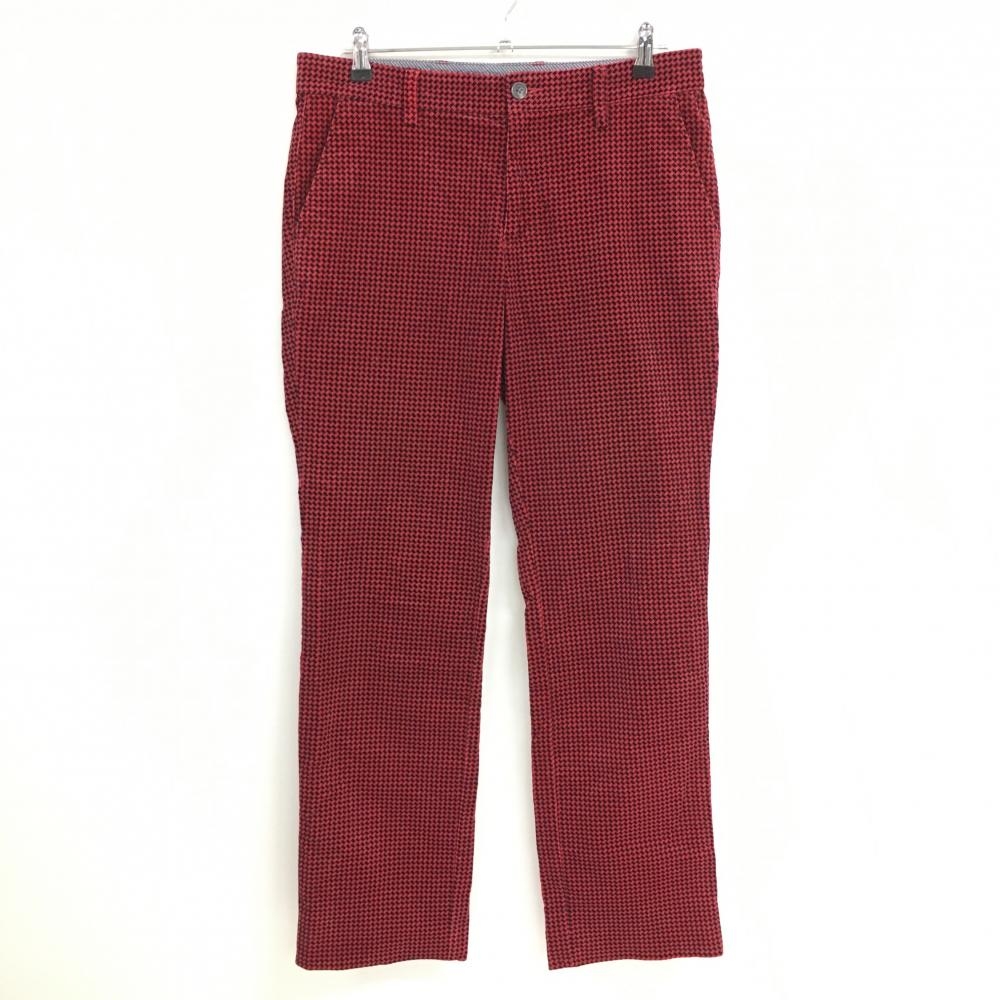 【美品】キャロウェイ コーデュロイパンツ レッド×黒 千鳥格子 メンズ LL ゴルフウェア Callaway