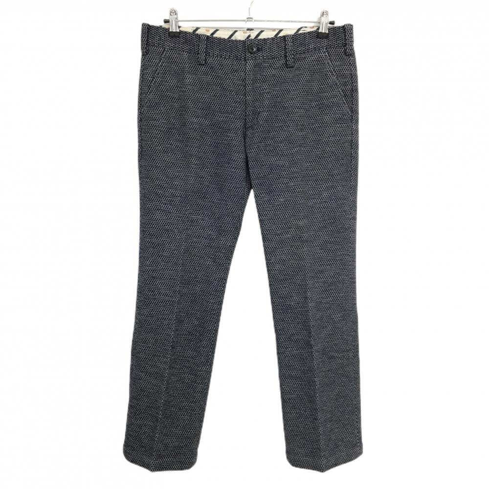 キャロウェイ パンツ ネイビー×白 総柄 裏起毛 ウール混  メンズ L ゴルフウェア Callaway