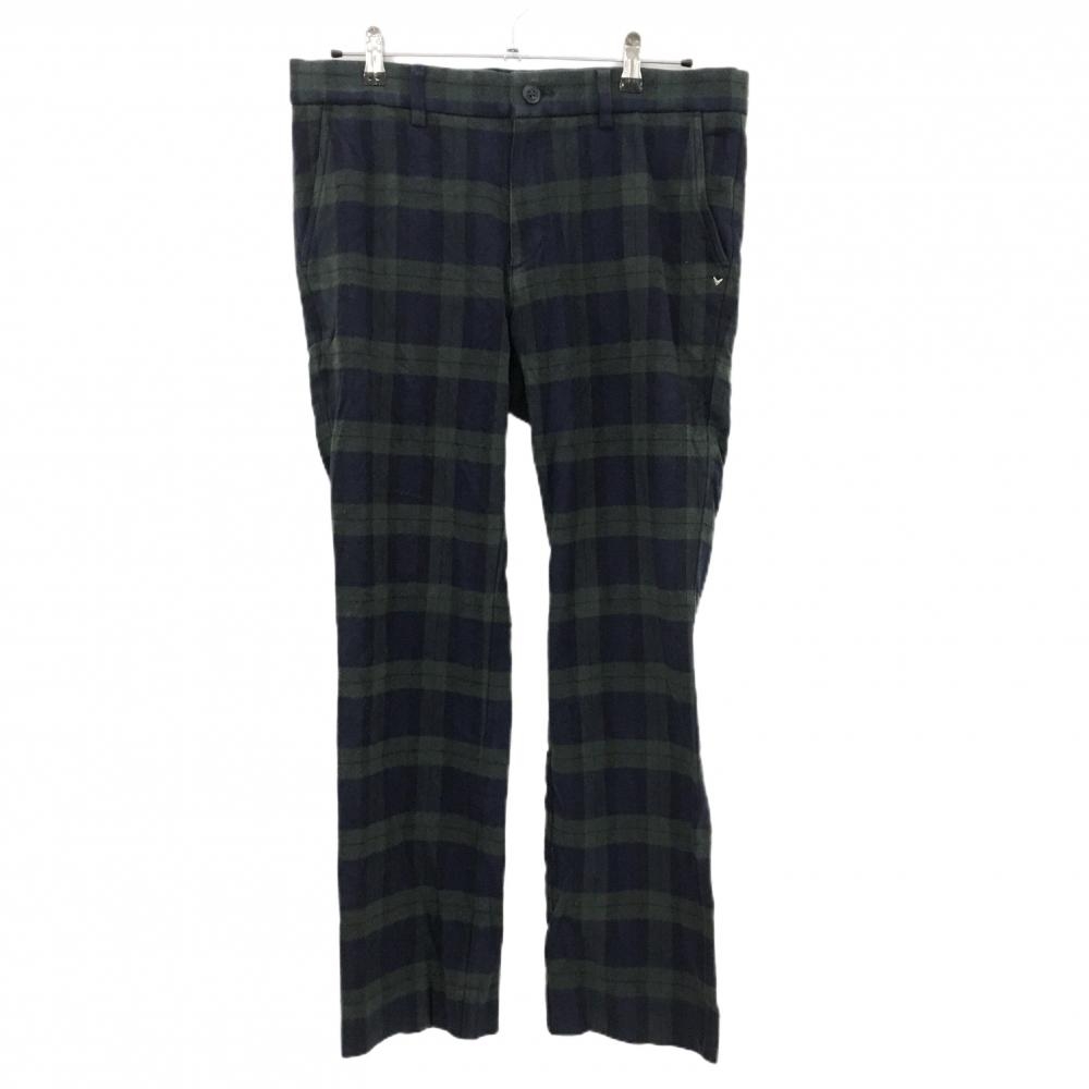 キャロウェイ パンツ グリーン×ネイビー チェック 起毛素材 ストレッチ  メンズ LL ゴルフウェア Callaway