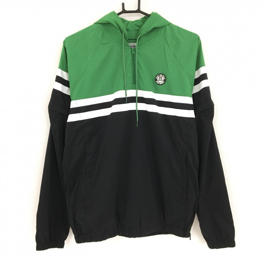 ジャックバニー 4WAYブルゾン グリーン×黒 裏地メッシュ ロゴワッペン フード・袖着脱可  メンズ 4(M) ゴルフウェア Jack Bunny