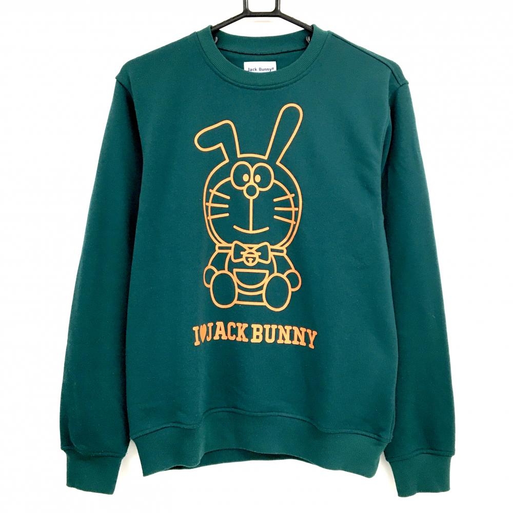 ジャックバニー×ドラえもん トレーナー グリーン系×オレンジ ビッグプリント  メンズ 4(M) ゴルフウェア Jack Bunny
