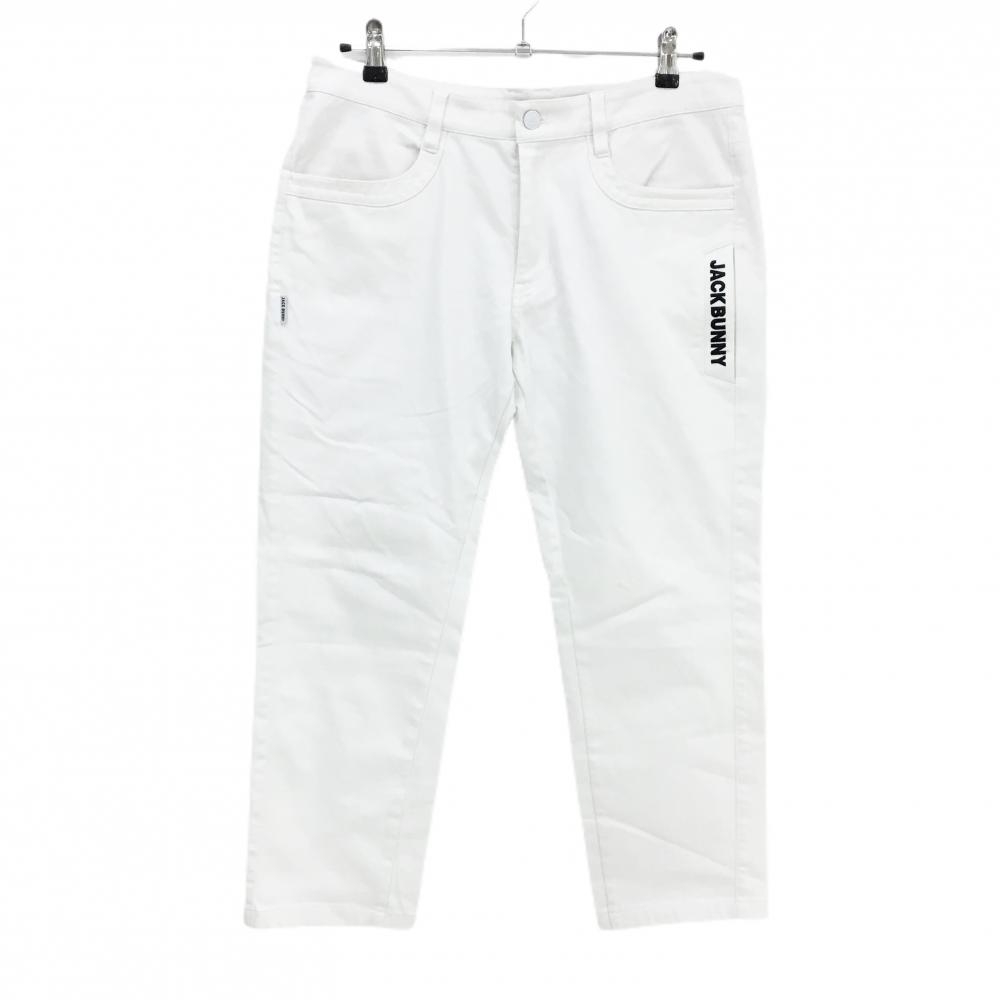 ジャックバニー パンツ 白×黒 サイドジップポケット 裏微起毛 ストレッチ  メンズ 5(L) ゴルフウェア Jack Bunny