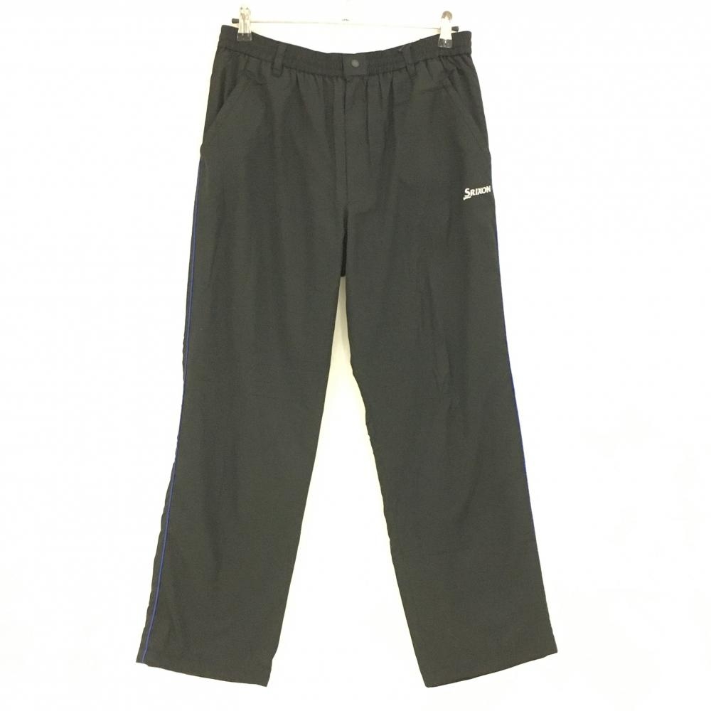 【新品】スリクソン パンツ 黒×ブルー系 サイドライン 裏地内側微起毛  メンズ L ゴルフウェア SRIXON