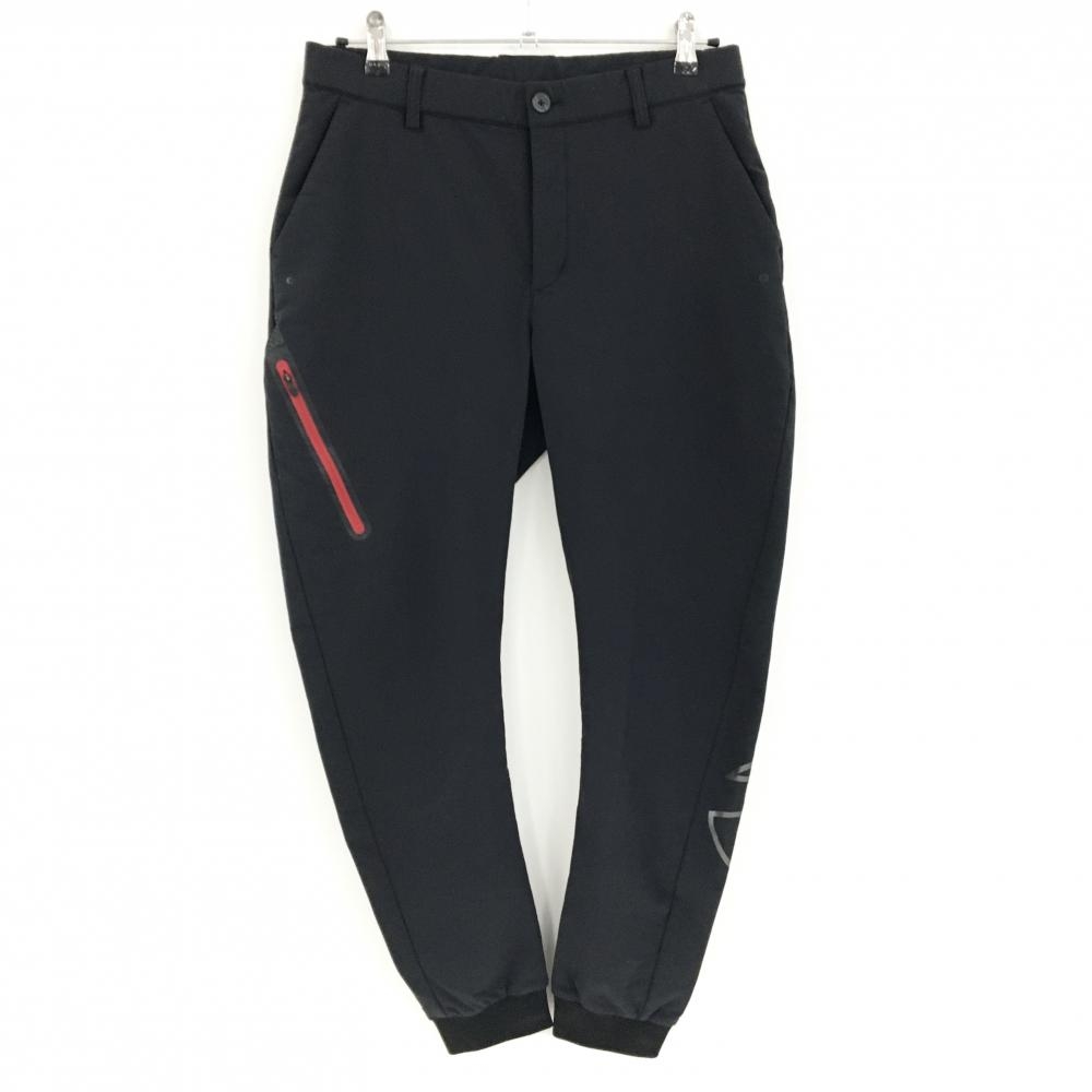 テーラーメイド ジョガーパンツ 黒 裏起毛 ビッグロゴ ベルト部・ヒップ毛羽立ち フロント・裾薄汚れ メンズ M ゴルフウェア TaylorMade