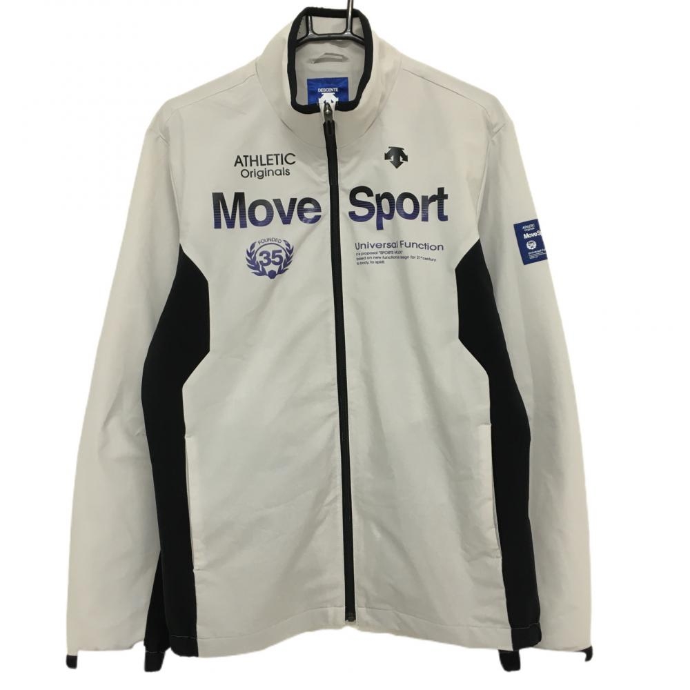 デサントゴルフ ジャケットブルゾン ライトグレー×黒 フロントプリント 中田英寿  メンズ O ゴルフウェア DESCENTE