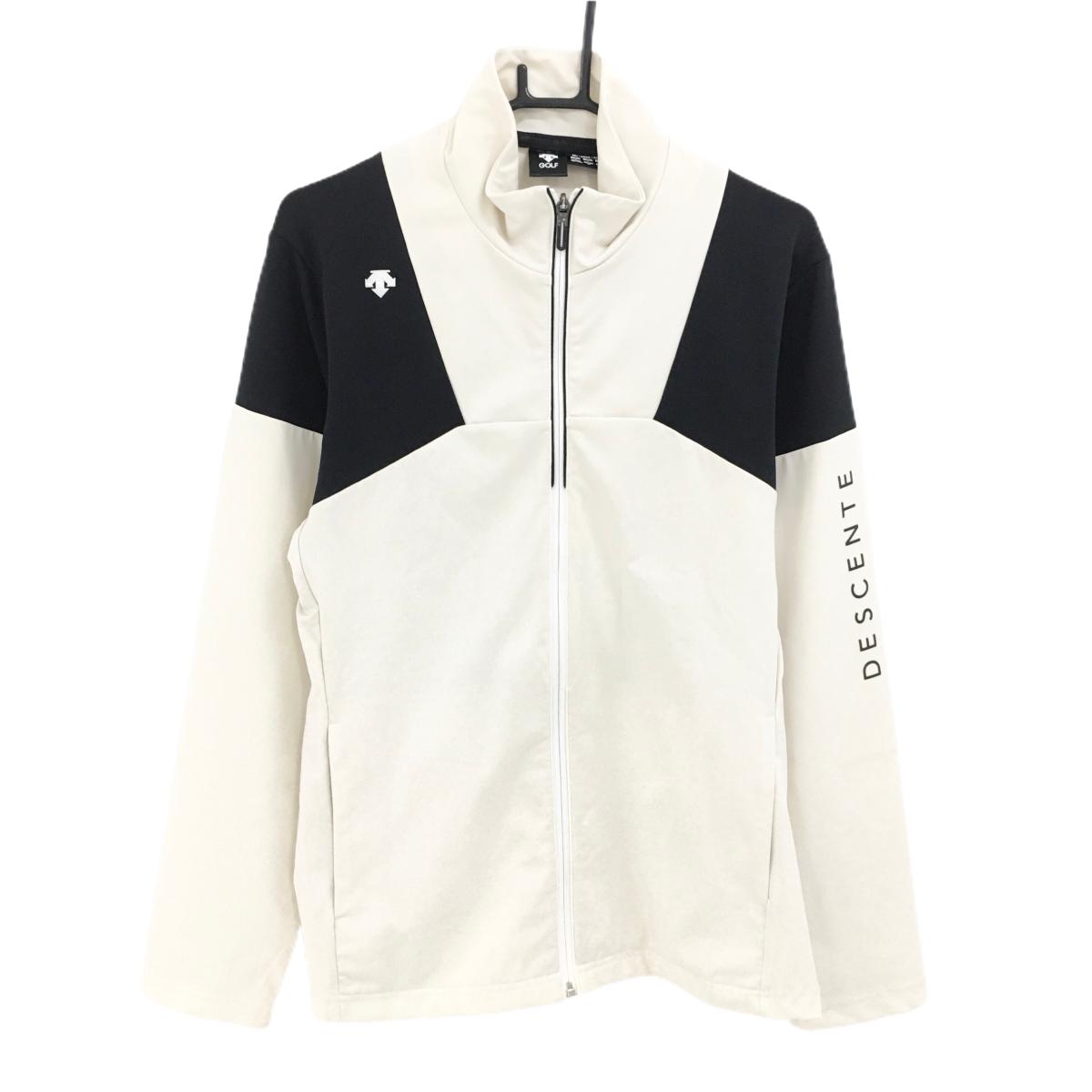 デサントゴルフ ジャケット ライトベージュ×黒 切替 ストレッチ 中田英寿  メンズ O ゴルフウェア DESCENTE