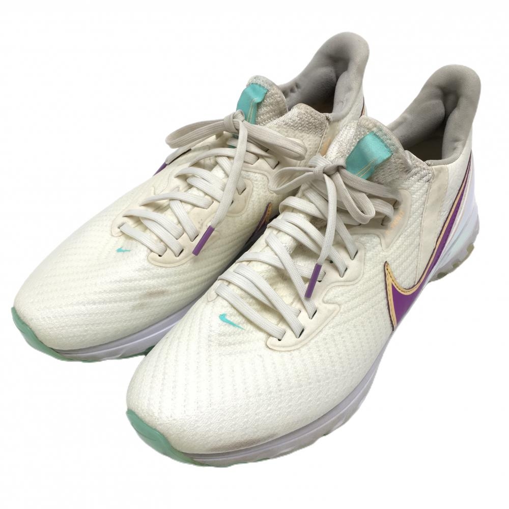 ナイキ ゴルフシューズ 白×パープル DD9602-101 エアズームインフィニティNRG  メンズ 28 ゴルフウェア NIKE