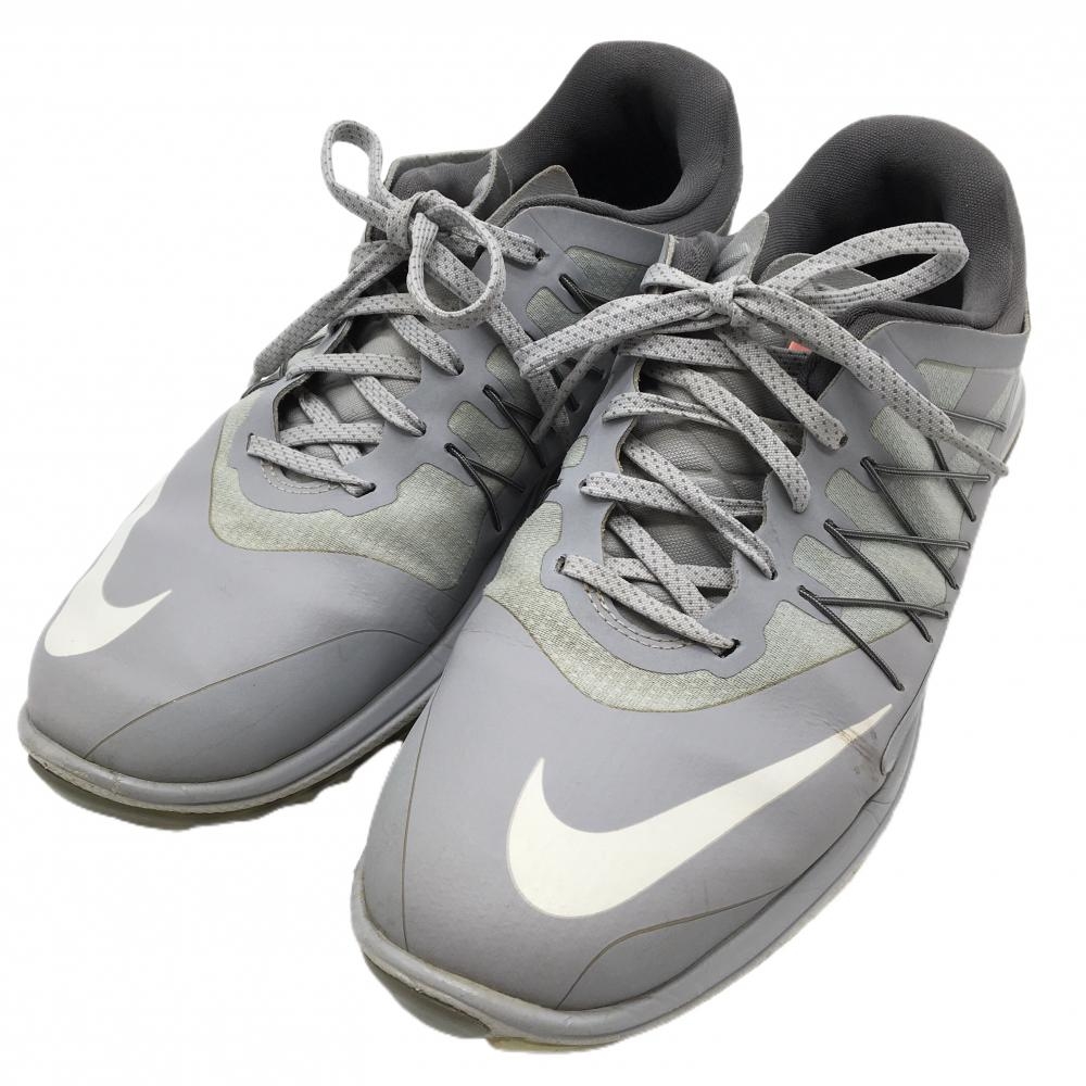 ナイキ ゴルフシューズ グレー×白 844471-003 LUNARLON  スパイクレス  メンズ 25.0 ゴルフウェア NIKE