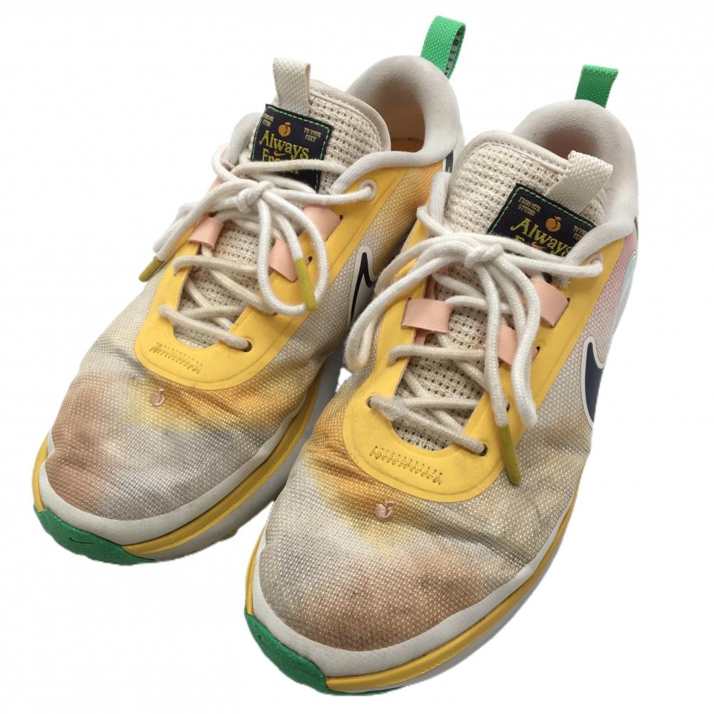 ナイキ ゴルフシューズ 白×イエロー DX9052-007 インフィニティエースネクスト スパイクレス  メンズ 25.5 ゴルフウェア NIKE