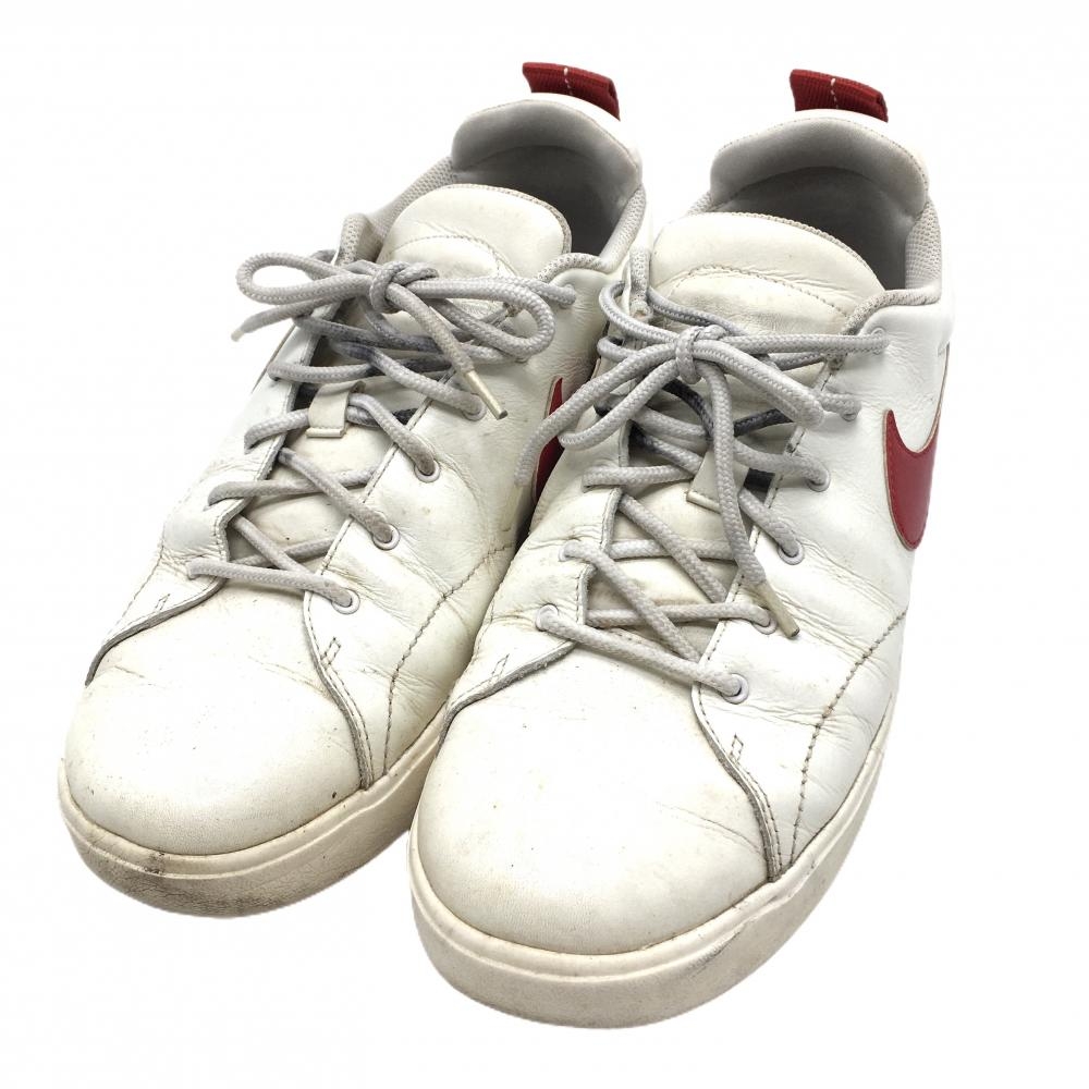 ナイキ ゴルフシューズ 白×レッド 905233-101 コースクラシック スパイクレス メンズ 28.0 ゴルフウェア NIKE