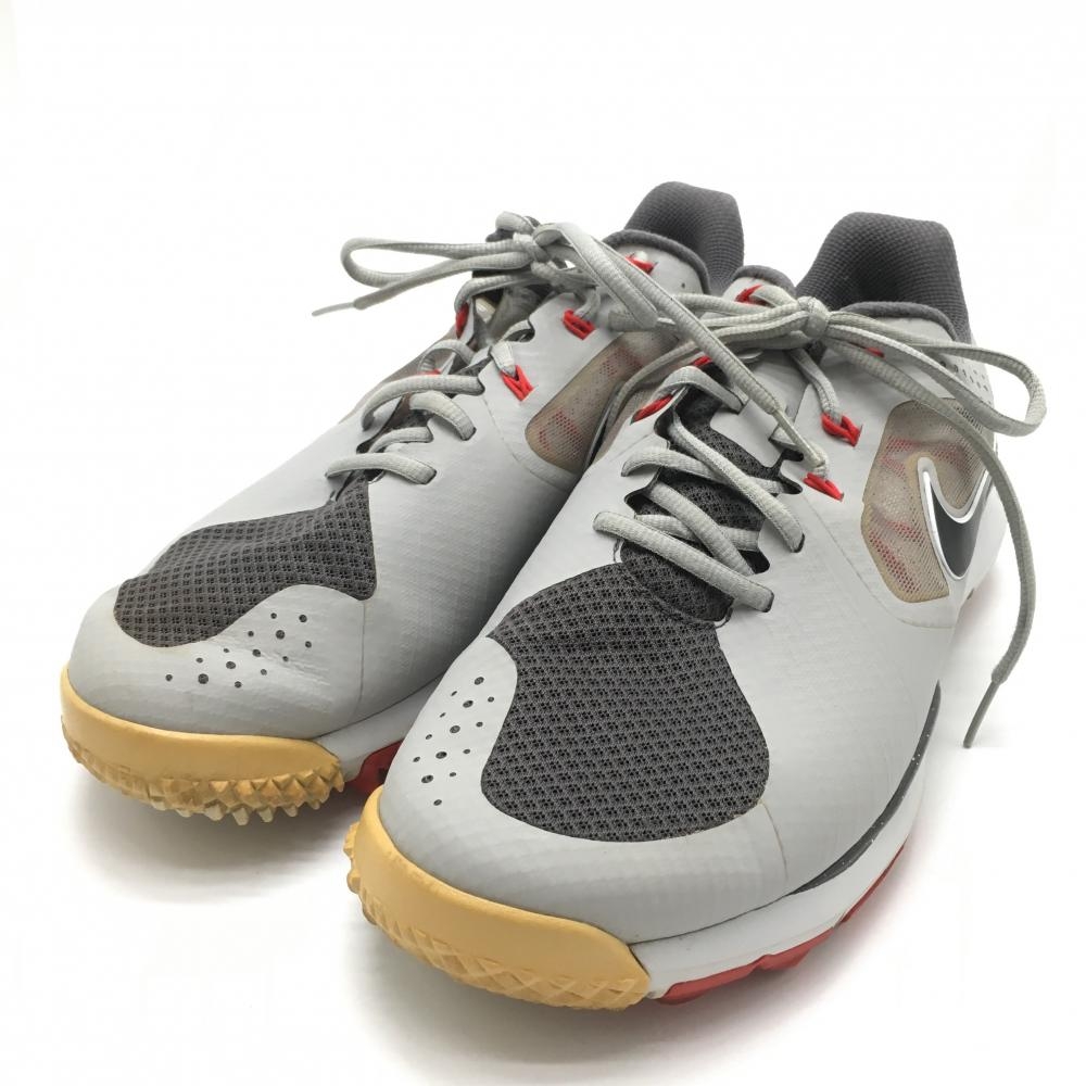 【美品】ナイキ ゴルフシューズ グレー×レッド 652628-001 TW14  メンズ 28.0 ゴルフウェア NIKE