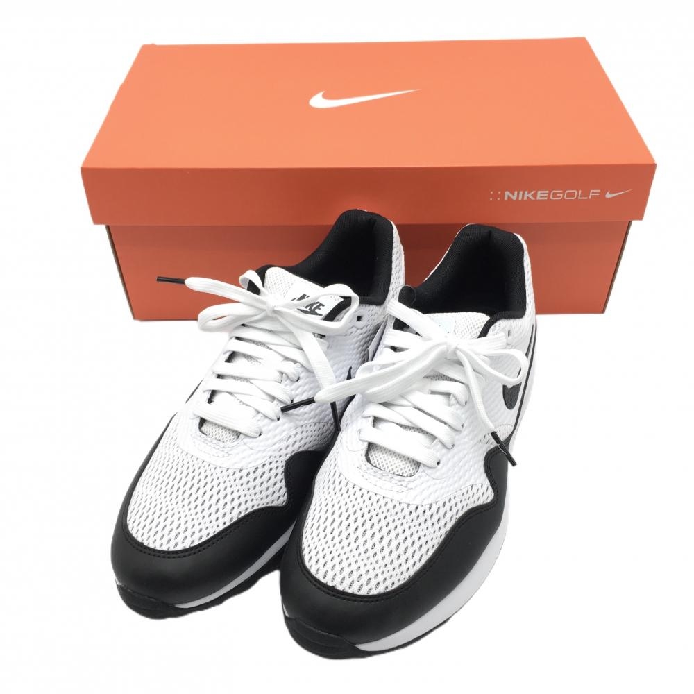 【新品】ナイキ ゴルフシューズ 白×黒 一部メッシュ Air Max1G CI7576-100 スパイクレス メンズ 26.0 ゴルフウェア NIKE