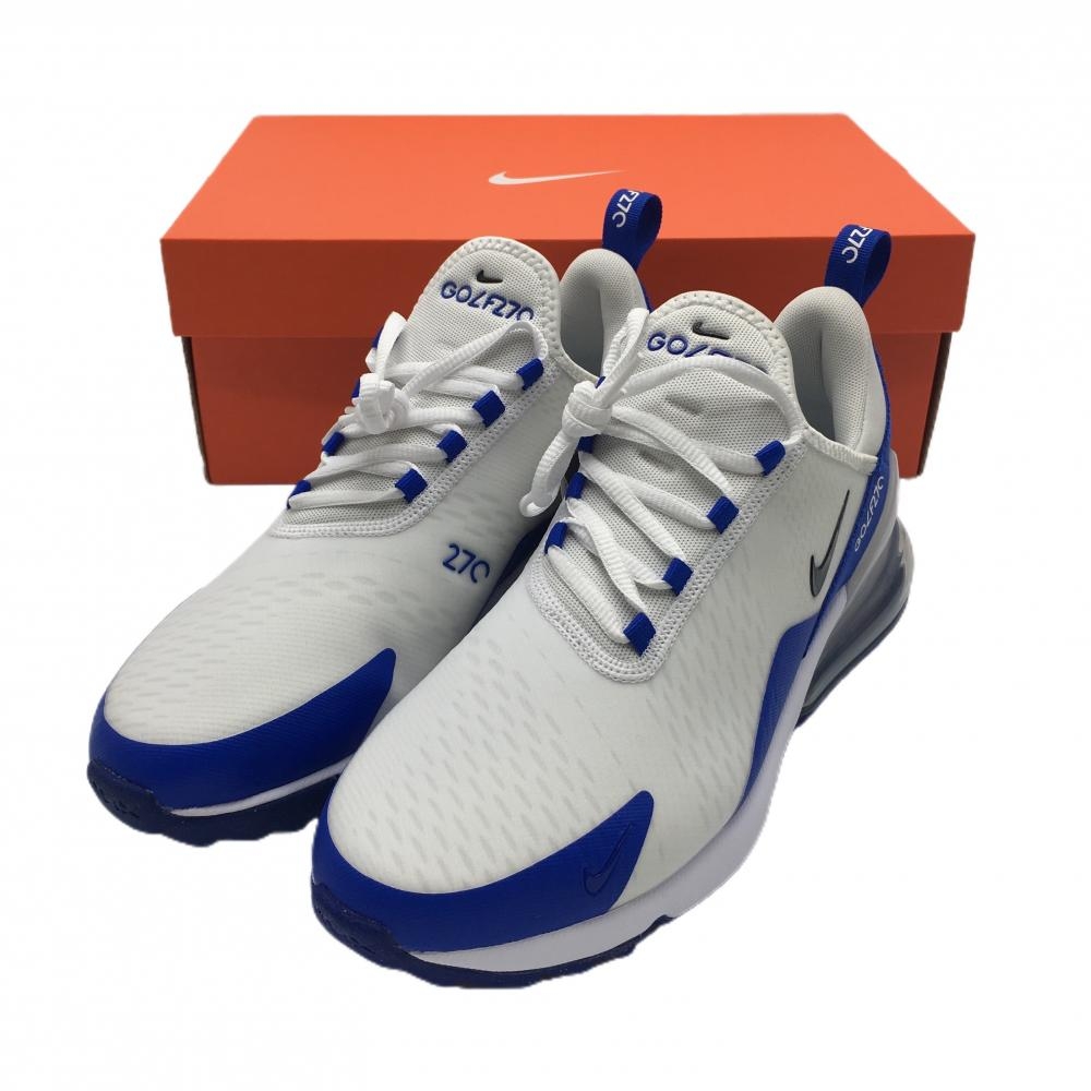 【新品】ナイキ ゴルフシューズ 白×ブルー エアマックス270G CK6483-106 スパイクレス メンズ 26.0 ゴルフウェア NIKE