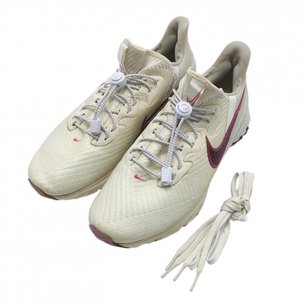 【美品】ナイキ ゴルフシューズ 白×ダークレッド AIR ZOOM INFINITY TOUR CT0541-109 スパイクレス メンズ 28.0 ゴルフウェア NIKE