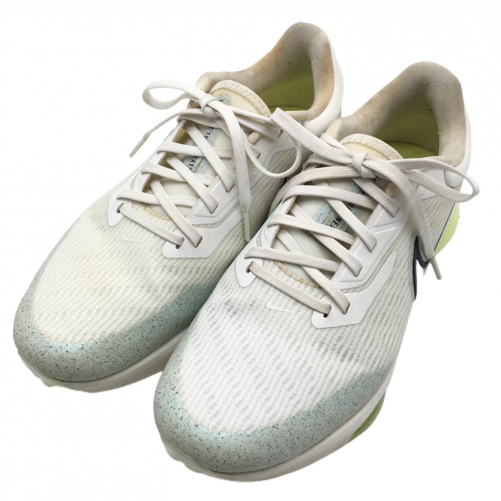 ナイキ ゴルフシューズ 白×ライトグリーン DM8446 エアズームインフィニティツアーネクスト% スパイクレス メンズ 25.5 ゴルフウェア NIKE