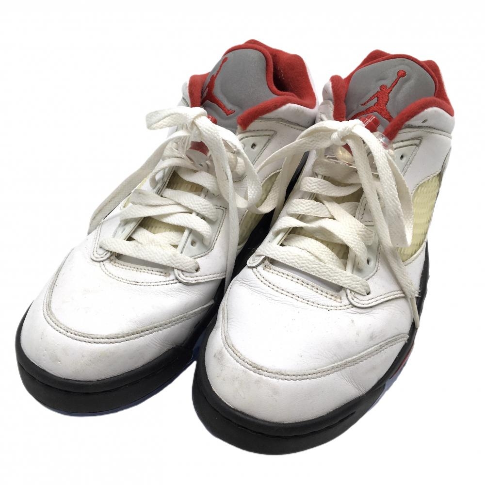 ナイキ ゴルフシューズ 白×レッド CU4523-100 AIR JORDAN 5 LOW メンズ 27.0 ゴルフウェア NIKE