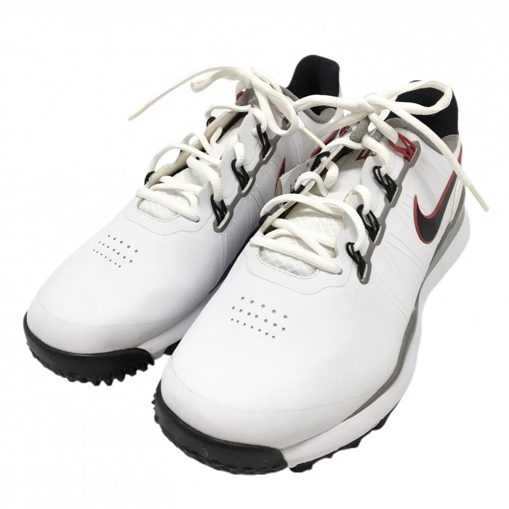 【新品】ナイキ ゴルフシューズ 白×グレー 605390-100 TW14 タイガーウッズ メンズ 25.5 ゴルフウェア NIKE