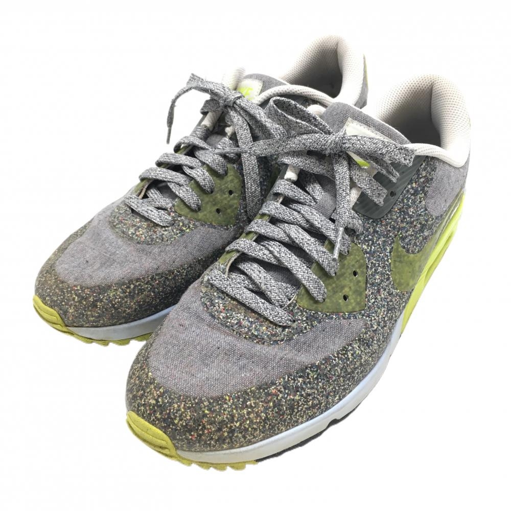 【美品】ナイキ ゴルフシューズ 杢グレー系 CZ0196-124 Air Max 90 スパイクレス  メンズ 30.0 ゴルフウェア NIKE