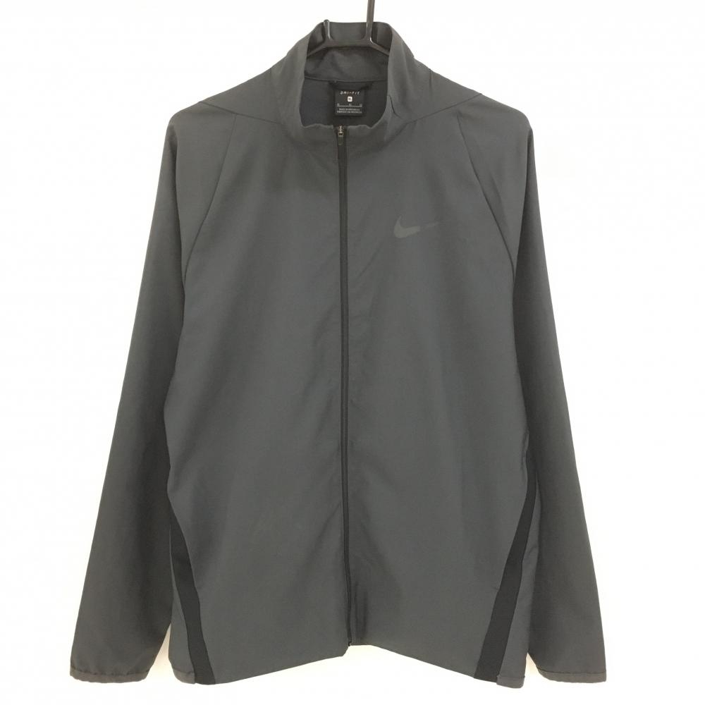 【超美品】ナイキ ジャケット ダークグレー ロゴプリント DRY-FIT メンズ XL ゴルフウェア NIKE