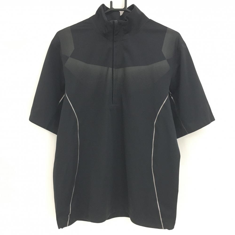 【美品】ナイキゴルフ 半袖ブルゾン 黒 胸元柄 ハーフジップ メンズ LGG ゴルフウェア NIKE