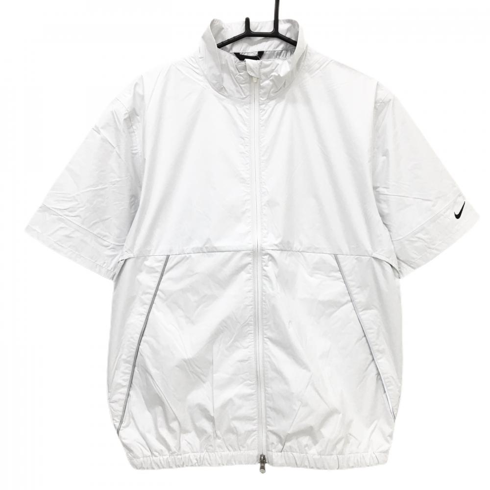 【新品】ナイキゴルフ ジャケットブルゾン 白  FIT STORM 防水 収納袋付き メンズ M ゴルフウェア NIKE