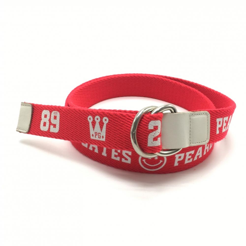 パーリーゲイツ ベルト レッド×白 レッド×白 リング ニコちゃん スマイル 25周年 メンズ  ゴルフウェア PEARLY GATES