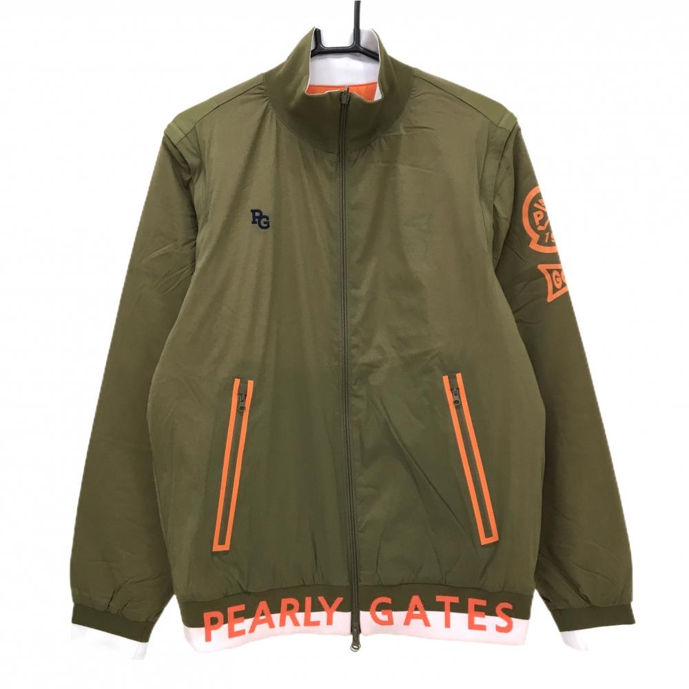 【新品】パーリーゲイツ 4WAY中綿リバーシブルジャケット カーキ×オレンジ 裏キルティング  メンズ 4(M) ゴルフウェア PEARLY GATES
