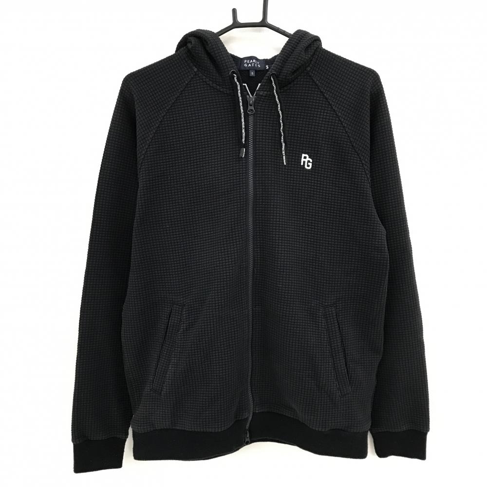 パーリーゲイツ ジップパーカー 黒×白 凹凸生地 後ビッグロゴ ジャケット  メンズ 5(L) ゴルフウェア PEARLY GATES
