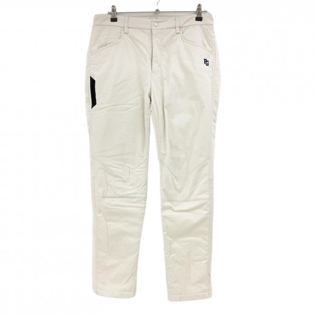 【美品】パーリーゲイツ 中綿パンツ 白 ロゴネイビー 裏微起毛  メンズ 5(L) ゴルフウェア PEARLY GATES