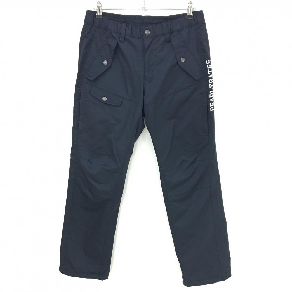 【美品】パーリーゲイツ パンツ ダークネイビー 蓄熱裏地 ウエストゴム  メンズ 5(L) ゴルフウェア PEARLY GATES