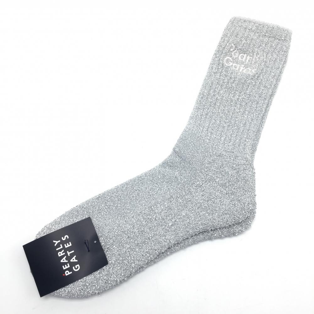 【新品】パーリーゲイツ ソックス シルバー ラメ メンズ FR 25-27 ゴルフウェア PEARLY GATES