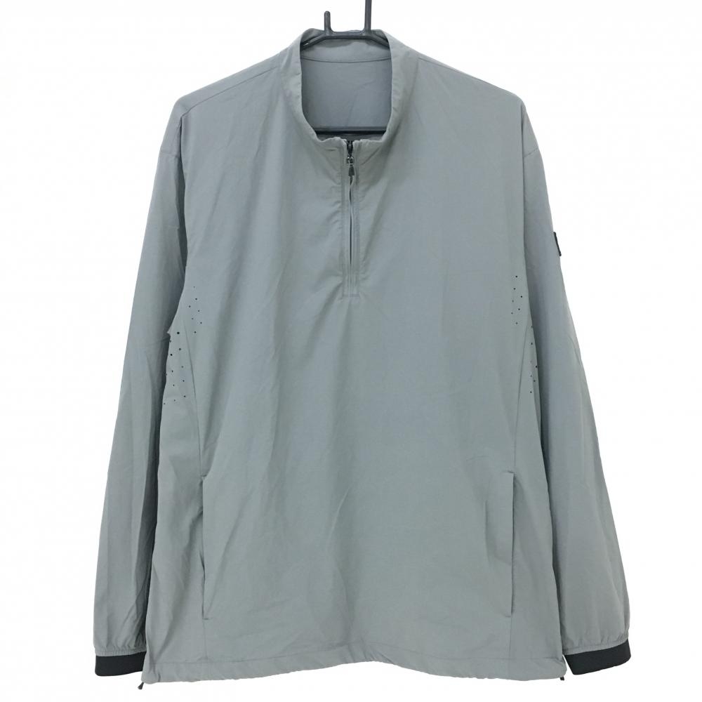 【美品】ビームスゴルフ ブルゾン グレー×黒 ハーフジップ サイドパンチング  メンズ L ゴルフウェア BEAMS GOLF