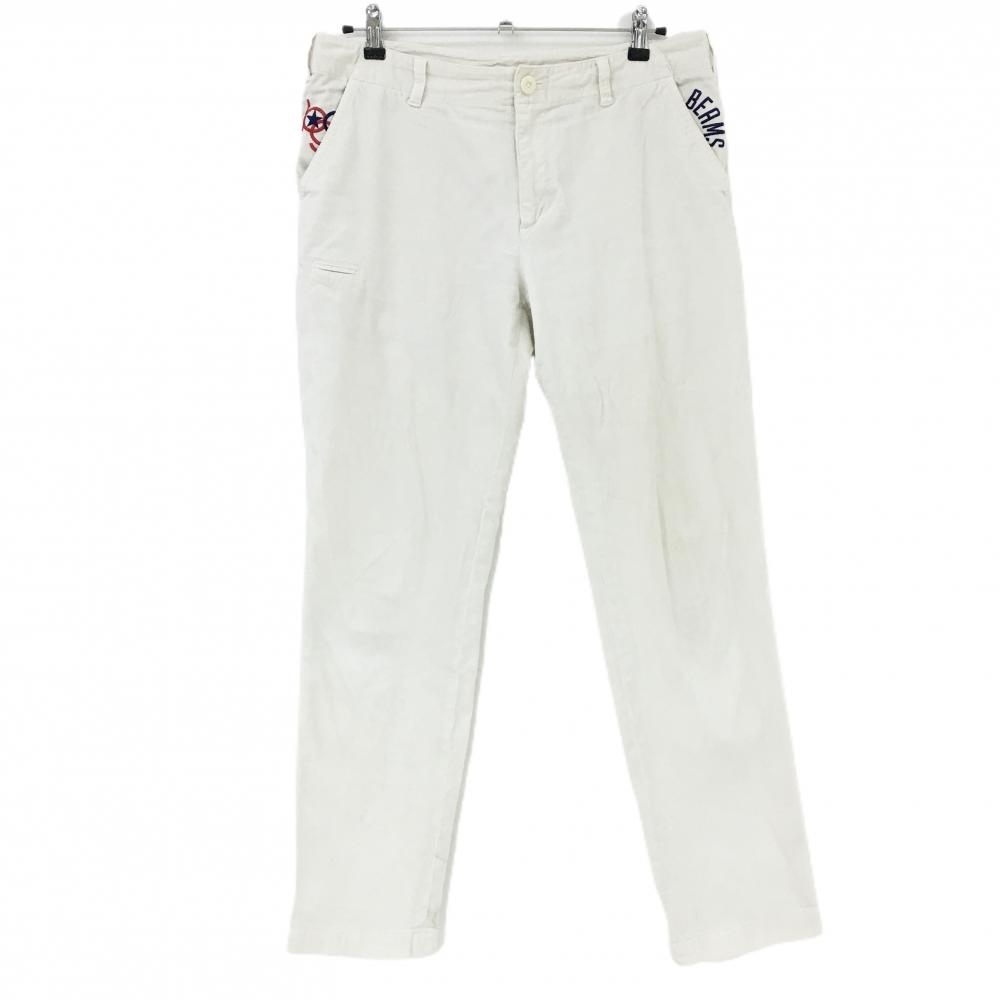 ビームスゴルフ コーデュロイパンツ 白系 ロゴ刺しゅう メンズ L ゴルフウェア BEAMS GOLF