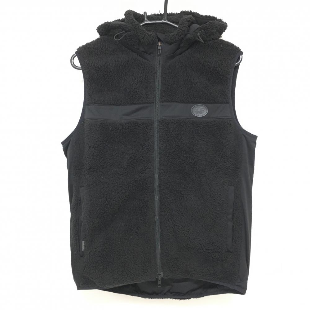 ヒールクリーク 2WAYボアベスト 黒 フード着脱可  メンズ 48(M) ゴルフウェア Heal Creek