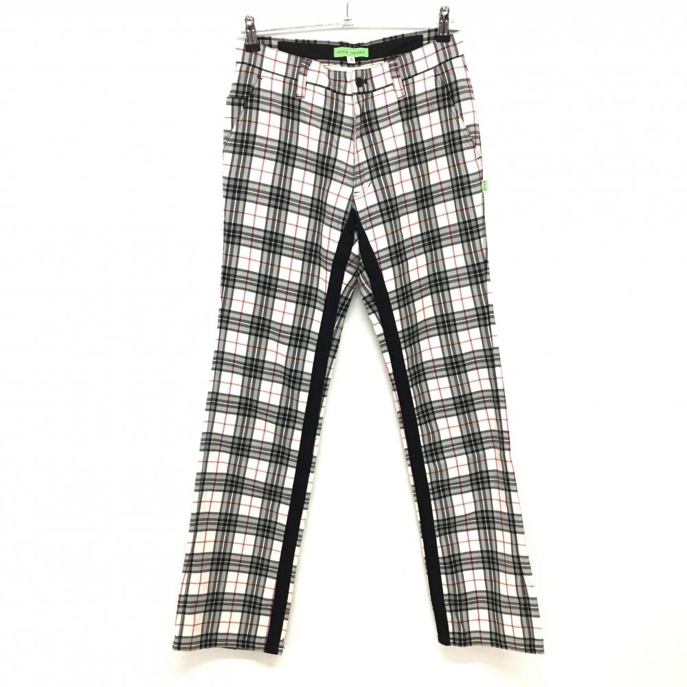 ビバハート パンツ 白×グレー チェック ウール混 裏地付 メンズ 76 ゴルフウェア VIVA HEART