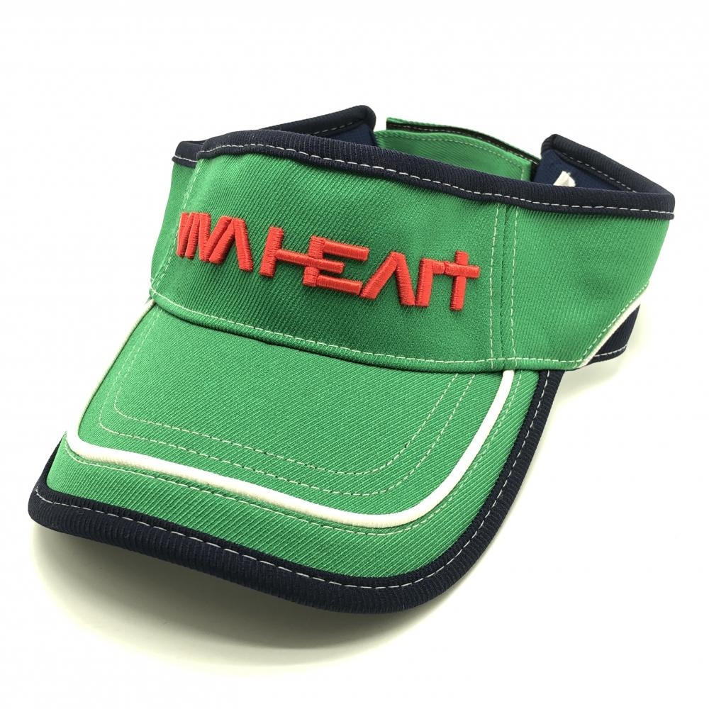 ビバハート サンバイザー グリーン×ネイビー ロゴ刺しゅう メンズ 50 ゴルフウェア VIVA HEART