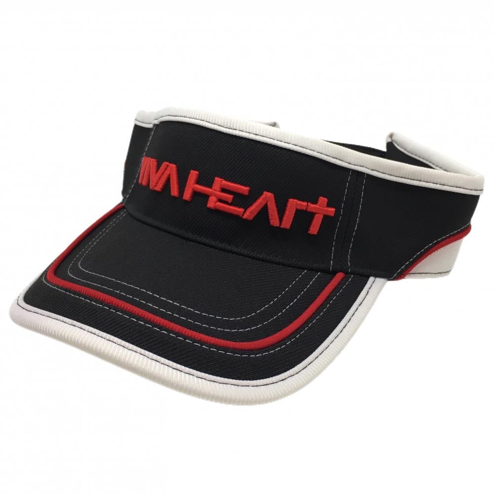 ビバハート サンバイザー 黒×レッド 立体ロゴ  メンズ 50 ゴルフウェア VIVA HEART