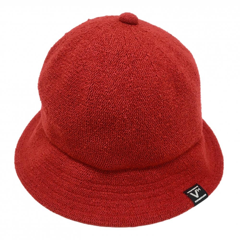 【超美品】ビバハート ハット レッド 天ボタン メンズ 50(L) ゴルフウェア VIVA HEART