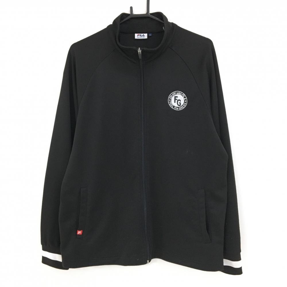 フィラゴルフ ジャケット 黒×白 ロゴ刺しゅう  メンズ LL ゴルフウェア FILA GOLF