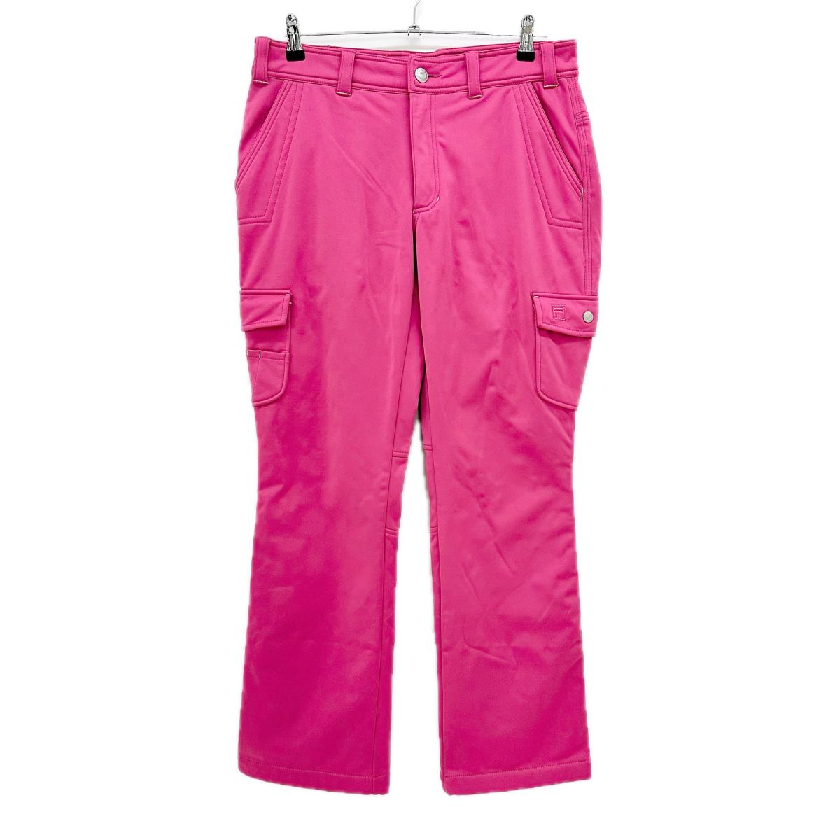 【美品】フィラゴルフ パンツ ピンク ポケット複数 ストレッチ 裏起毛  メンズ 85 ゴルフウェア FILA GOLF
