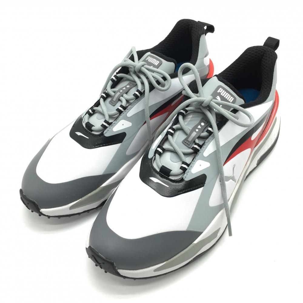 【超美品】プーマ ゴルフシューズ 白×グレー 376357-04 GSファスト スパイクレス  メンズ 28.0 ゴルフウェア PUMA